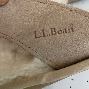Ll bean Sherpa flip flop slipper with rubber bottom - womens size 9